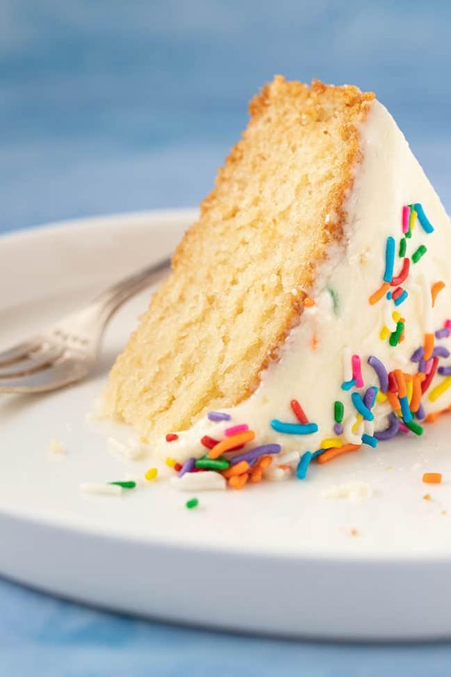  This cake may be white, but it's colorful and flavorful on the inside.