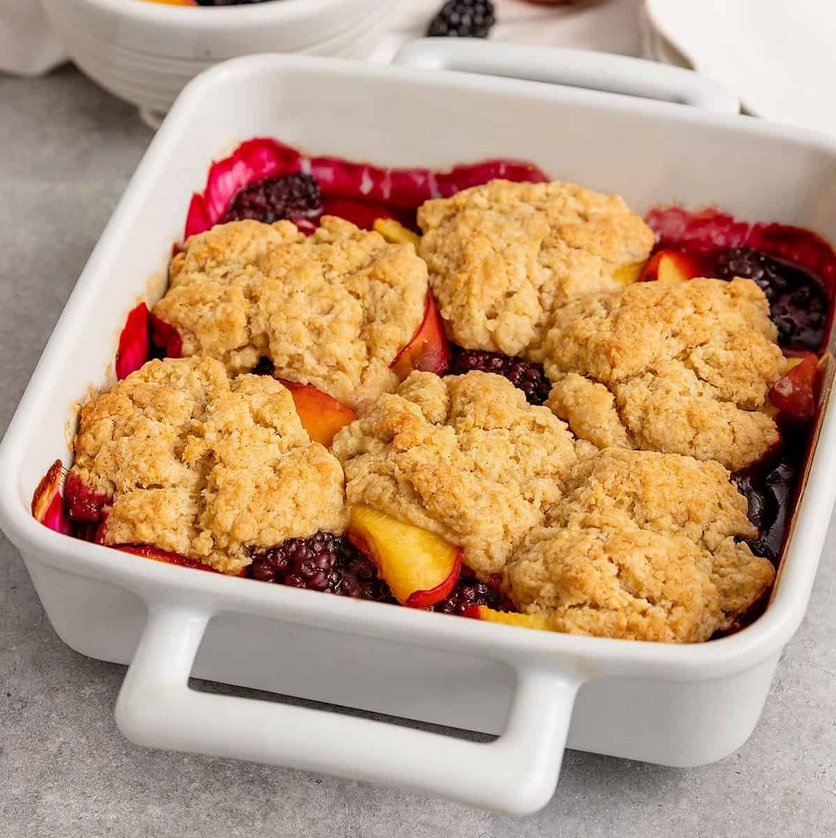  This flavorful and fruity cobbler is perfect for showcasing the best of summer's bounty.