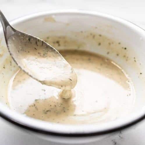  This plant-based dressing is loaded with healthy fats and protein from tahini.