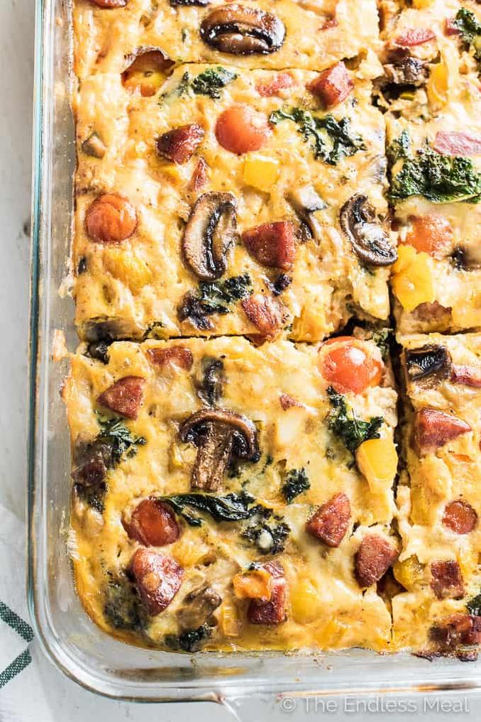  This savory casserole is packed with protein, veggies, and a kick of spice