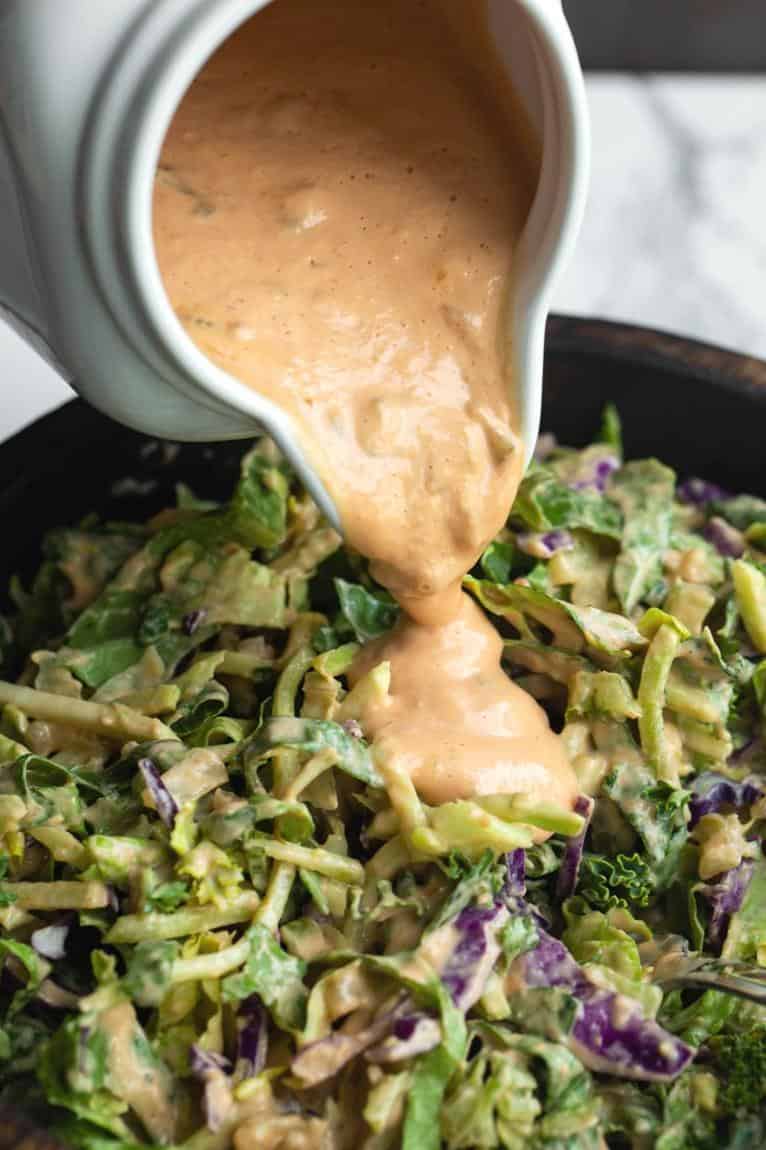  This vegan dressing has all the flavors and textures you want in a thousand island.