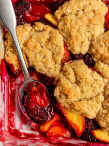 Vegan Bourbon Cobbler (Peach, Nectarine, Strawberry, Blackberry)