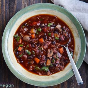 Vegan Mexican Black Bean and Cabbage Soup