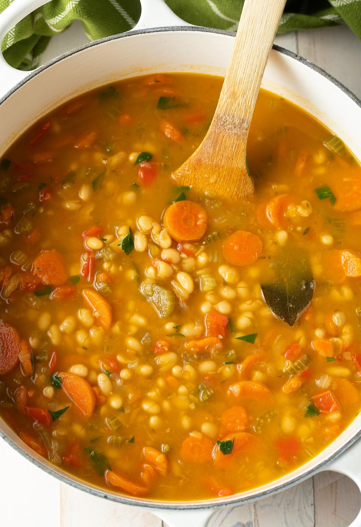  Vegan Navy Bean Soup: full of nutrients, flavor, and love.