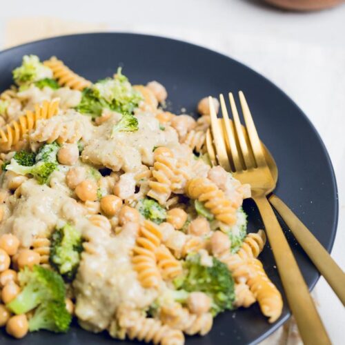 Vegan Penne and Broccoli With Creamy Chickpea Sauce