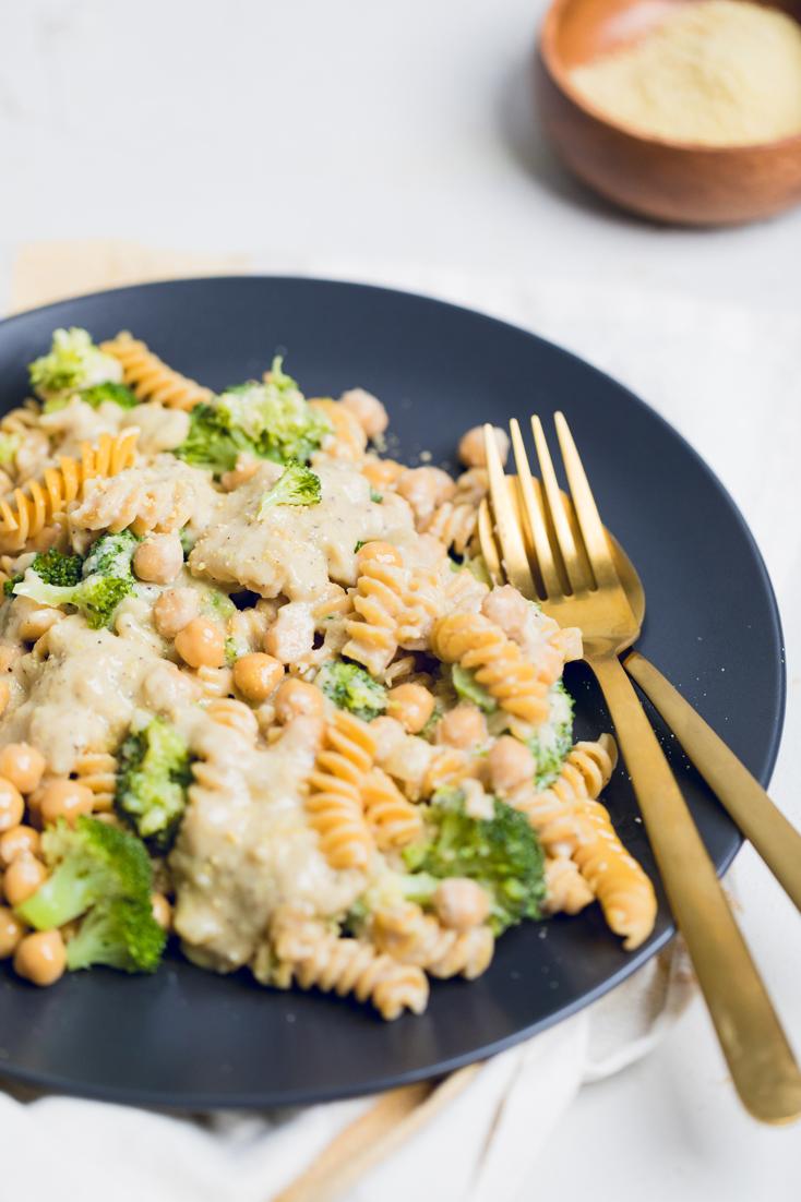 Vegan Penne and Broccoli With Creamy Chickpea Sauce