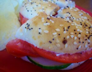 vegetarian bagel sandwich