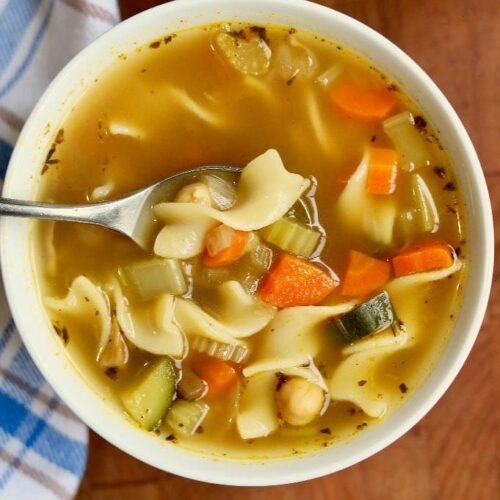 Vegetarian "chicken" Noodle Soup