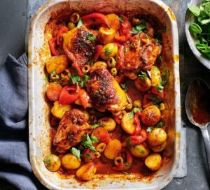Vegetarian Spanish "chicken" With Peppers