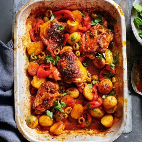 Vegetarian Spanish "chicken" With Peppers