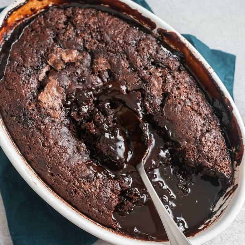  Who says being vegan means you can't enjoy hot fudge pudding cake?