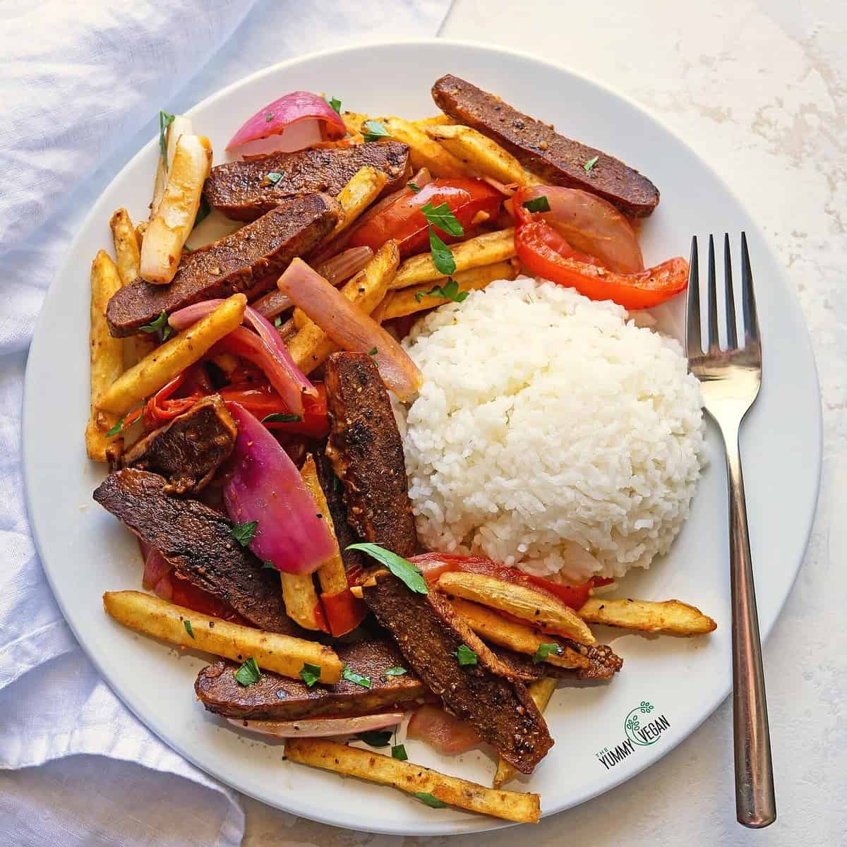 With its bold flavors and textures, this Lomo Saltado is a vegetarian dream come true.